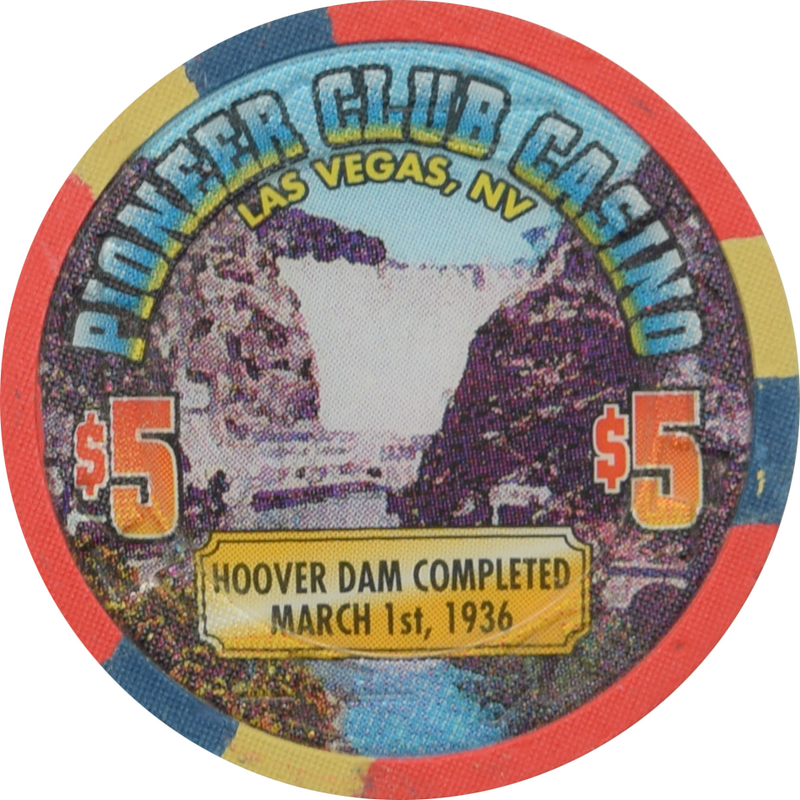 Pioneer Club Casino Las Vegas Nevada Hoover Dam Completed 1936 Chip 1995