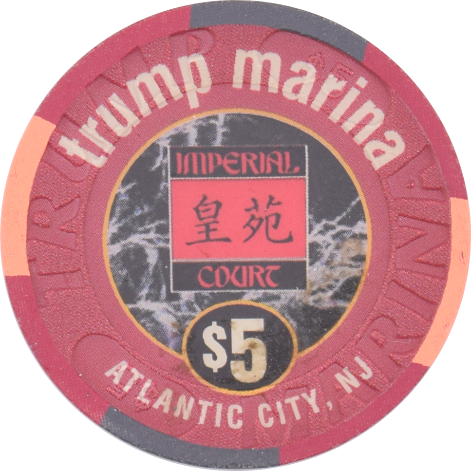 Trump Marina Casino Atlantic City New Jersey $5 Imperial Court Chip