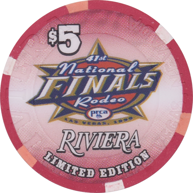 Riviera Casino Las Vegas Nevada $5 National Finals Rodeo 41st Anniversary Chip 1999