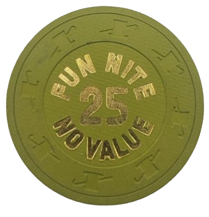 Fun Nite 25 No Cash Value Poker Chip H&C Mold Paul-son