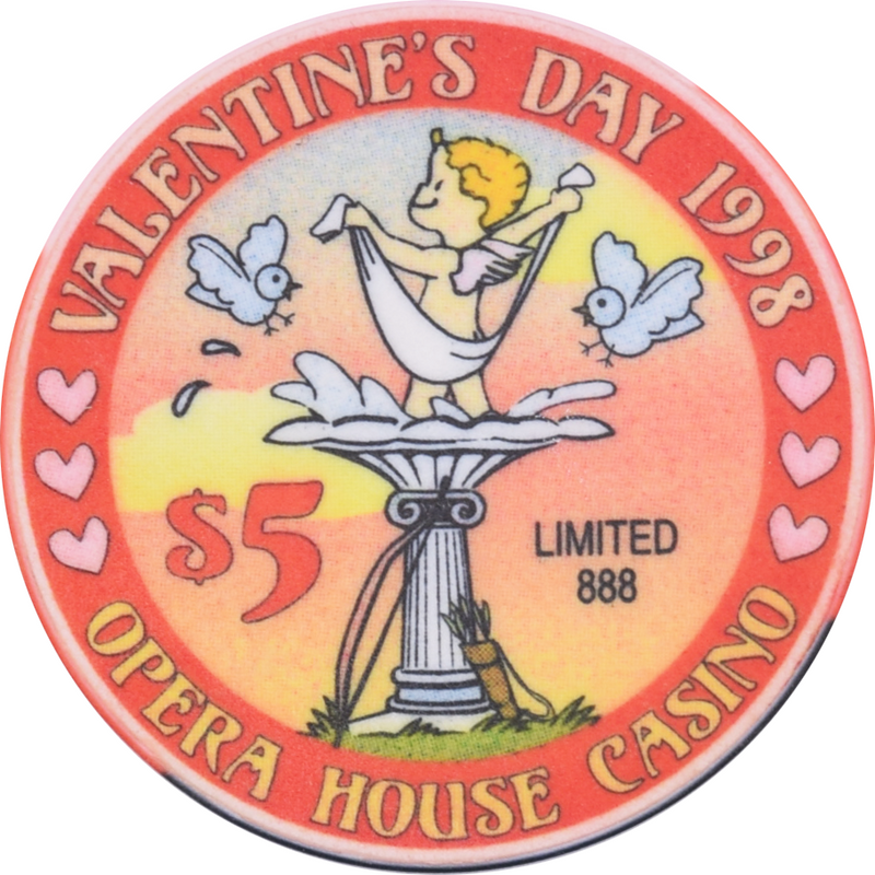 Opera House Casino Las Vegas Nevada $5 Valentine's Day Chip 1998