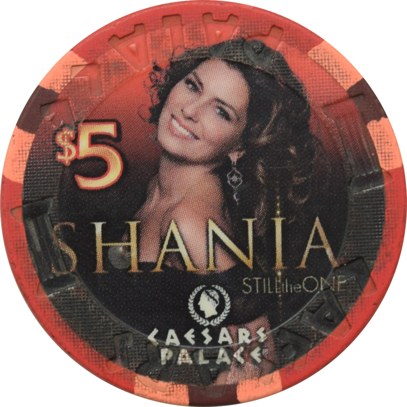 Caesars Palace Casino Las Vegas Nevada $5 Shania Twain Chip 2012