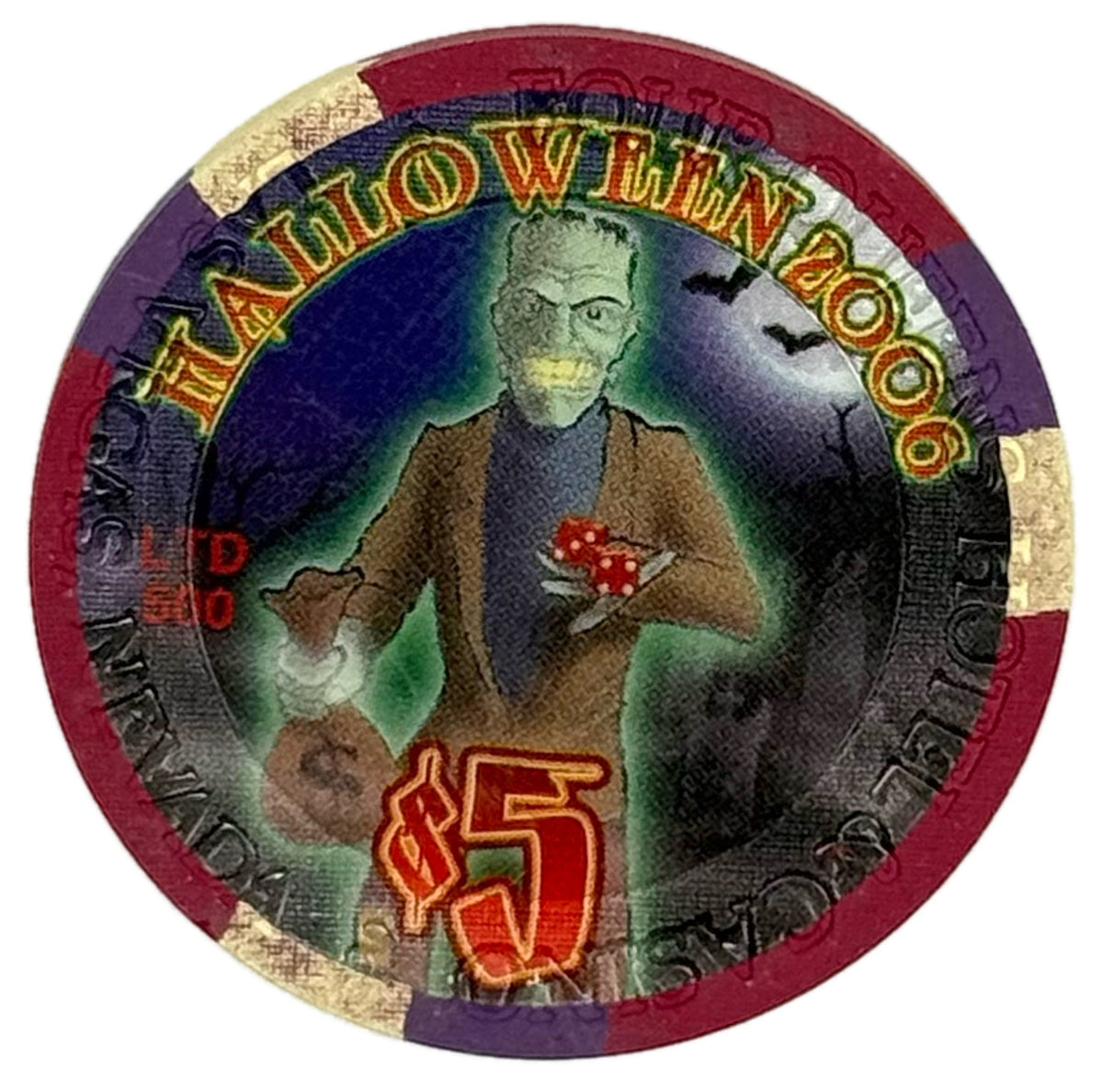 Four Queens Casino Las Vegas NV $5 Halloween Chip 2006