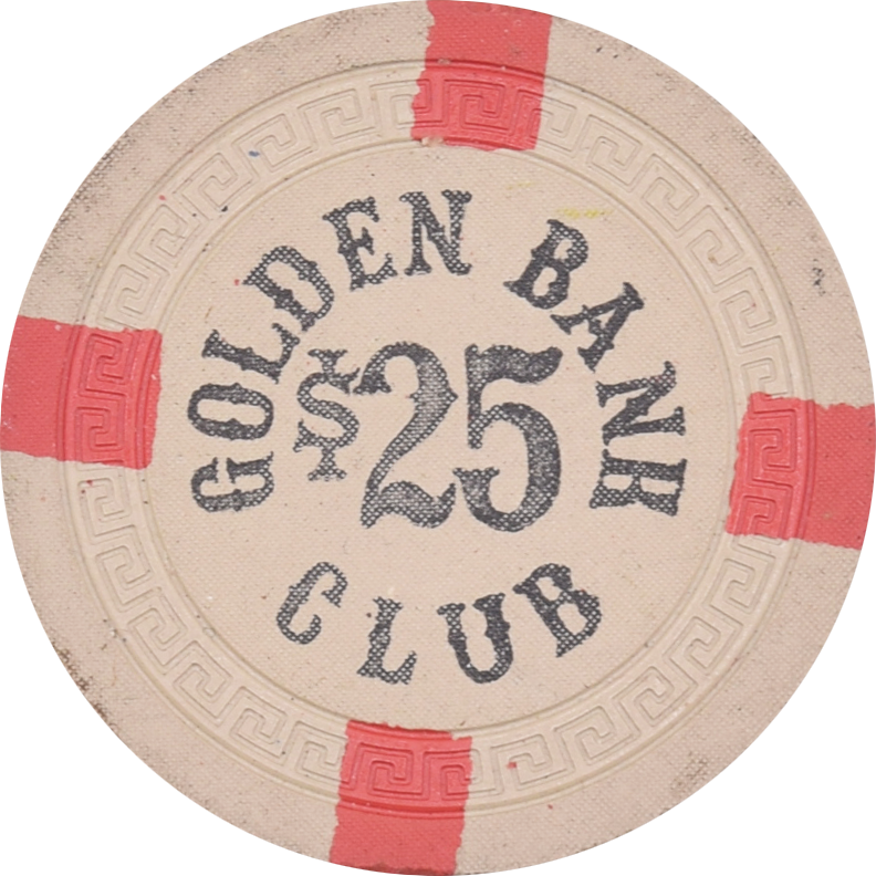 Golden Bank Club Casino Reno Nevada $25 Faded Chip 1950s