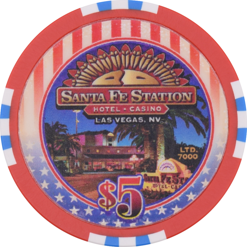 Santa Fe Station Casino Las Vegas Nevada $5 America the Beautiful Chip 2002