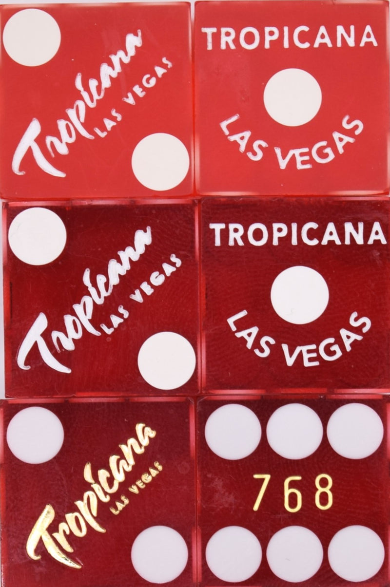 Tropicana Casino Las Vegas Nevada Used Matching Number Pair of Dice