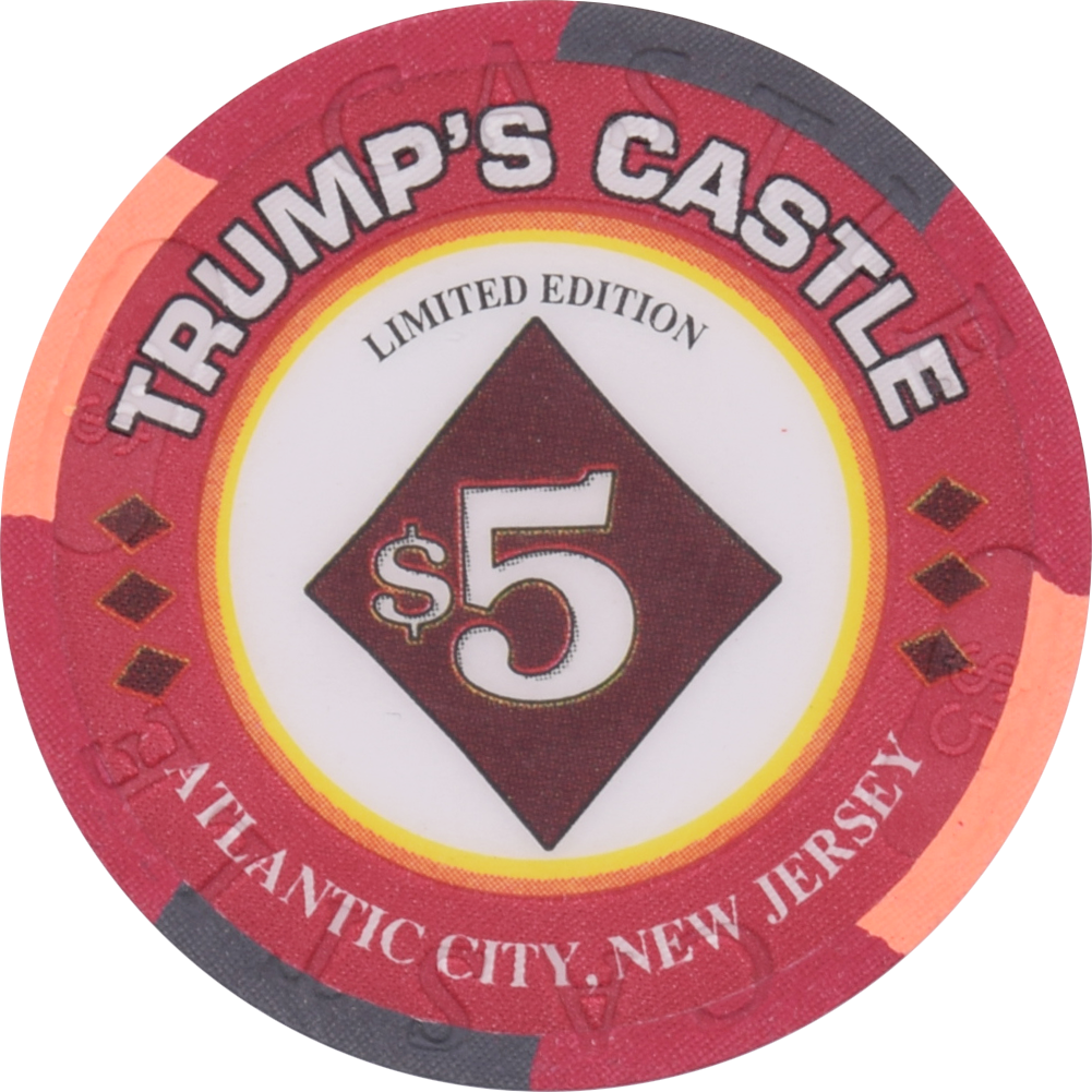 Trump's Castle Casino Atlantic City New Jersey $5 Jack of Diamonds Chip