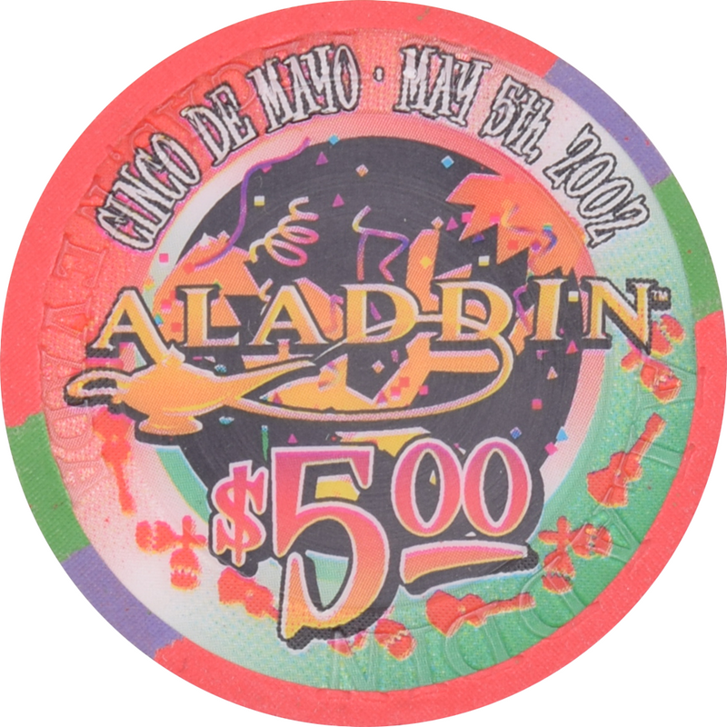 Aladdin Casino Las Vegas Nevada $5 Cinco de Mayo Chip 2002