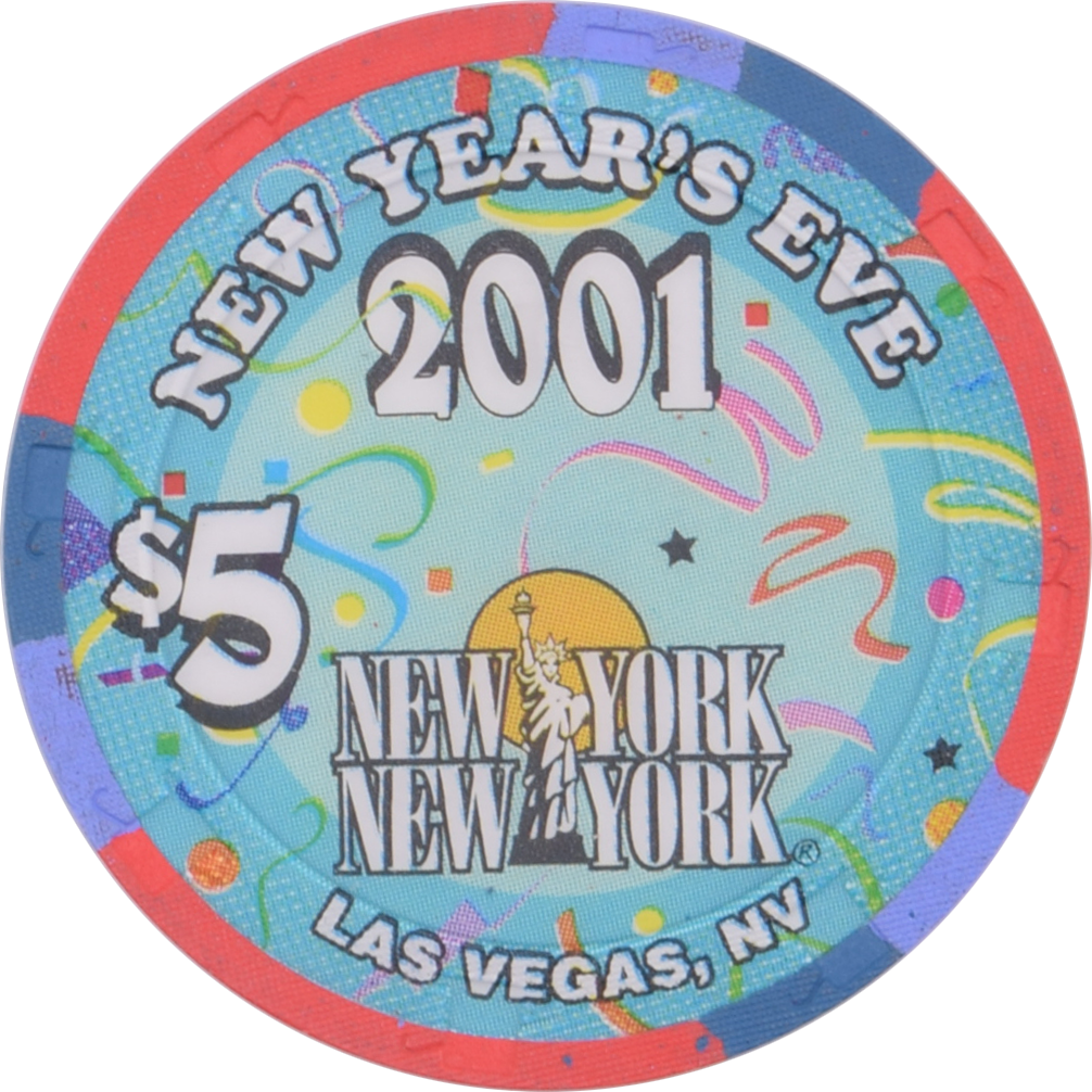 New York New York Casino Las Vegas Nevada $5 New Year's Chip 2000