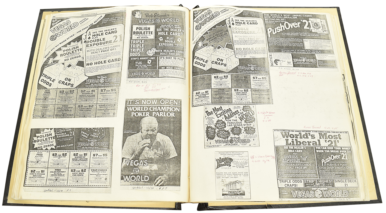 Bob Stupak's Personal Scrapbook - Vegas World Advertising July 1979 - December 1980