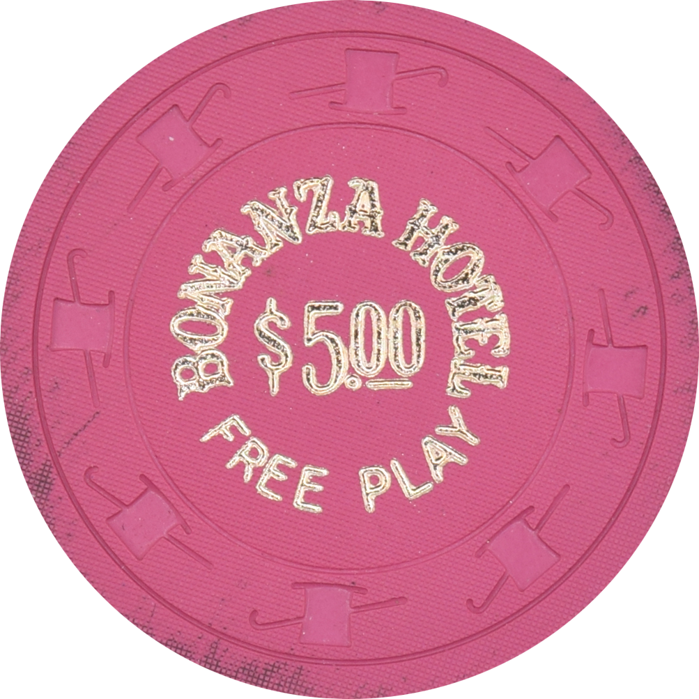 Bonanza Hotel Casino Las Vegas Nevada $5 Free Play Chip 1969