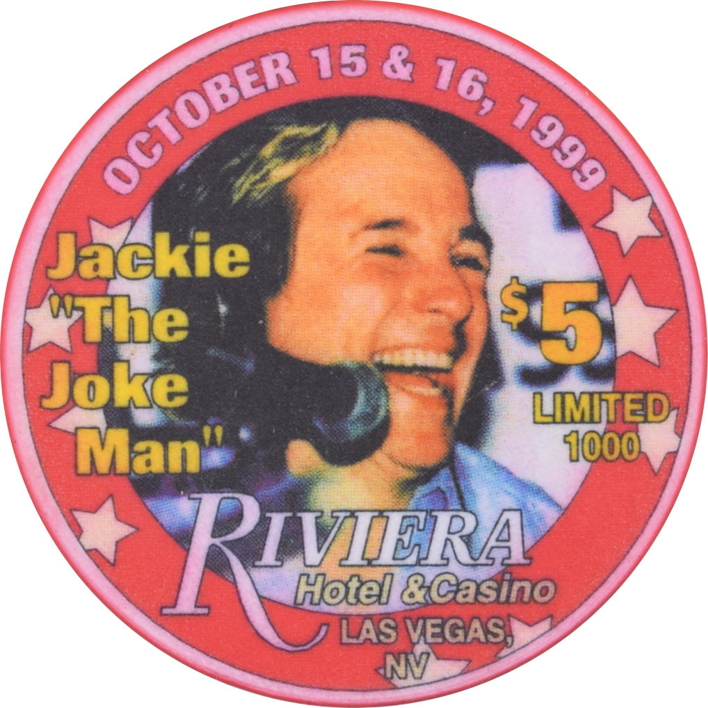 Riviera Casino Las Vegas Nevada $5 Jackie "The Joke Man" Chip 1999