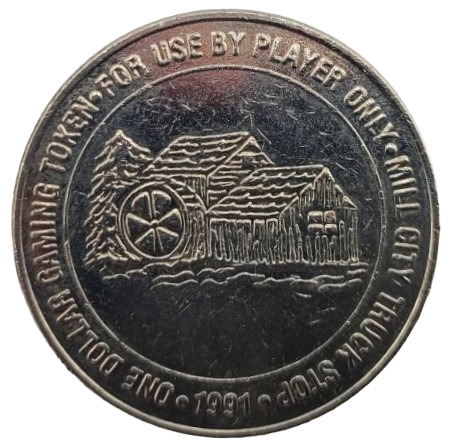 Truck Stop Casino Mill City Nevada $1 Token 1991