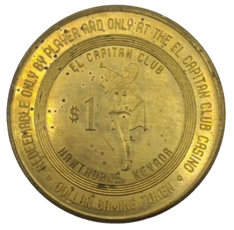 El Capitan Lodge and Casino Hawthorne Nevada $1 Token 1966