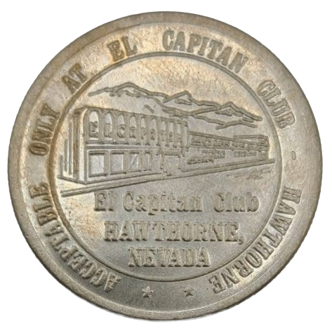 El Capitan Club and Casino Hawthorne Nevada $1 Token 1980
