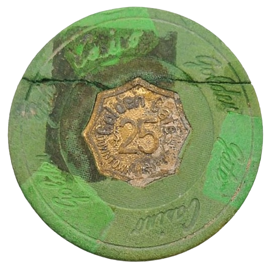 Golden Gate Casino Las Vegas Nevada $25 Metal Inlay Dig Chip 1975
