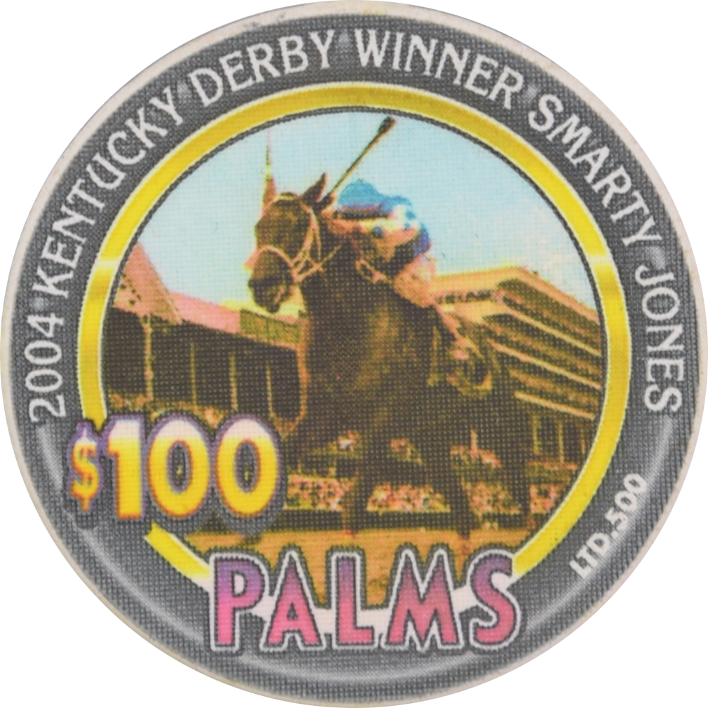 Palms Casino Las Vegas Nevada $100 Kentucky Derby Winner Smarty Jones Chip 2004