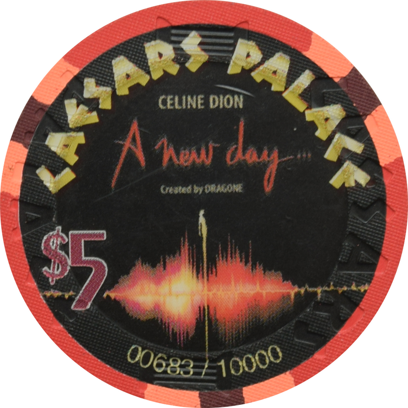 Caesars Palace Casino Las Vegas Nevada $5 Celine Dion Hand on Mic Chip 2003
