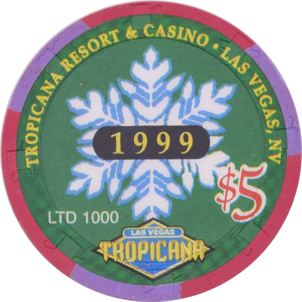 Tropicana Casino Las Vegas Nevada $5 Christmas / Season's Greetings Chip 1999