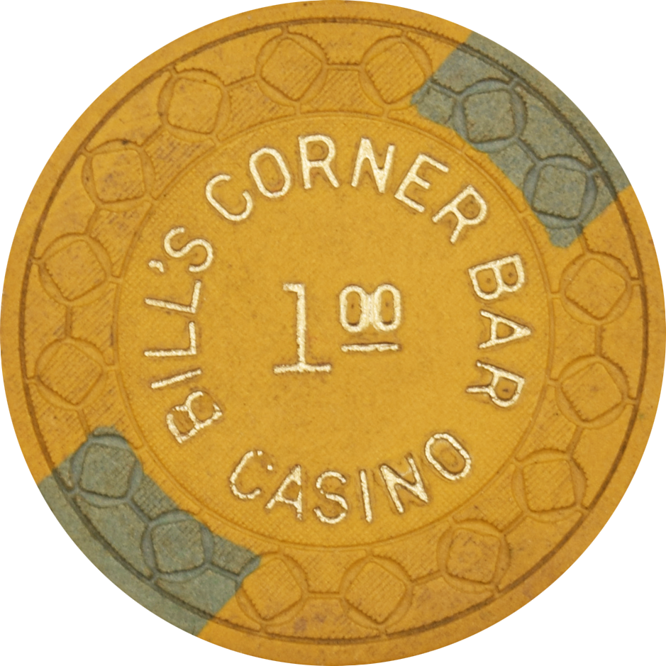 Bill's Corner Bar Casino Reno Nevada $1 Chip 1965