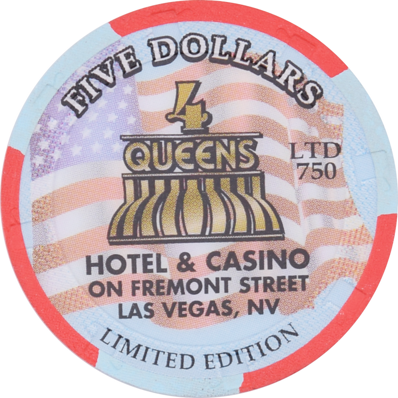 Four Queens Casino Las Vegas Nevada $5 Labor Day Chip 1999