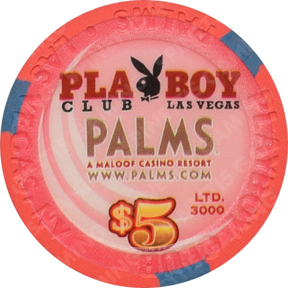 Playboy Palms Casino Las Vegas Nevada $5 Don Lewis (Yellow) Chip 2007