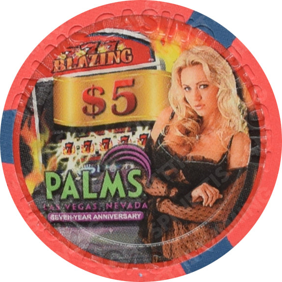 Palms Casino Las Vegas Nevada $5 Seven Blazing Years Chip 2008