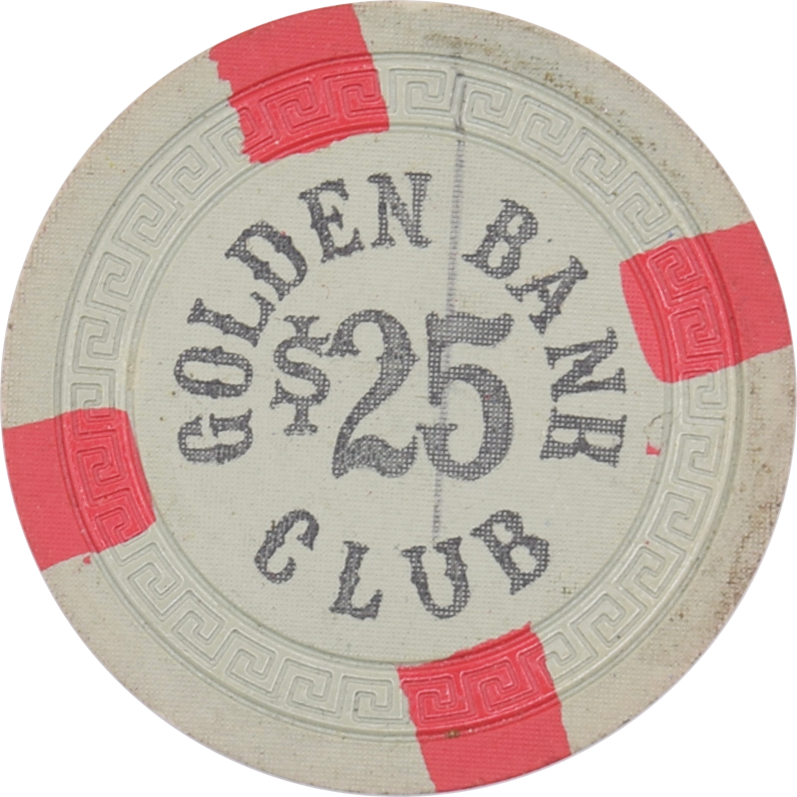 Golden Bank Club Casino Reno Nevada $25 Faded Chip 1950s
