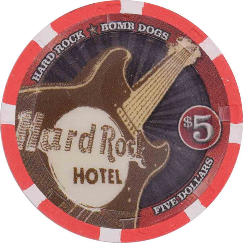 Hard Rock Casino Las Vegas Nevada $5 Bomb Dogs / Bowie Chip 2007