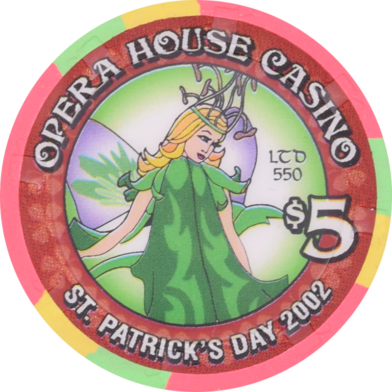 Opera House Casino N. Las Vegas Nevada $5 St. Patrick's Day Chip 2002