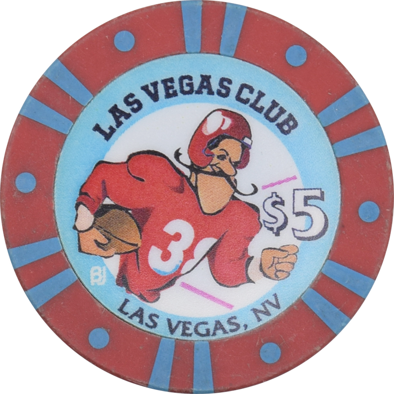 Las Vegas Club Casino Nevada $5 Football Chip 2001