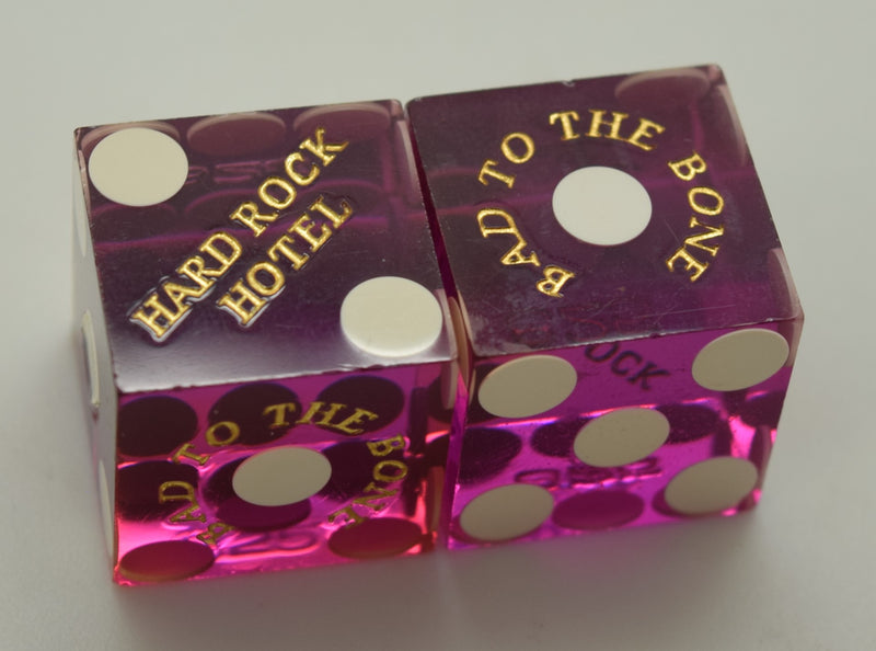 Hard Rock Used Casino Dice Las Vegas Nevada 1990's Matching Numbers