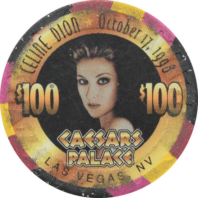 Caesars Palace Casino Las Vegas Nevada $100 Celine Dion "Let's Talk About Love" Chip 1998