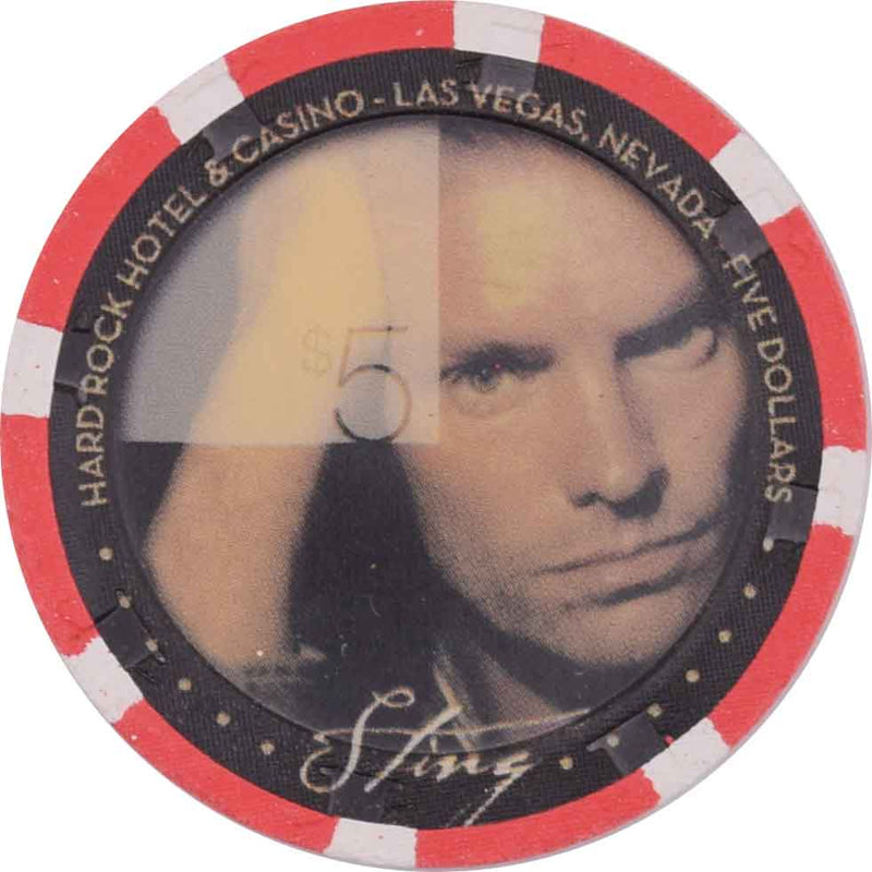 Hard Rock Casino Las Vegas Nevada $5 Sting (Brand New Day) - 5 Pips Chip 2004