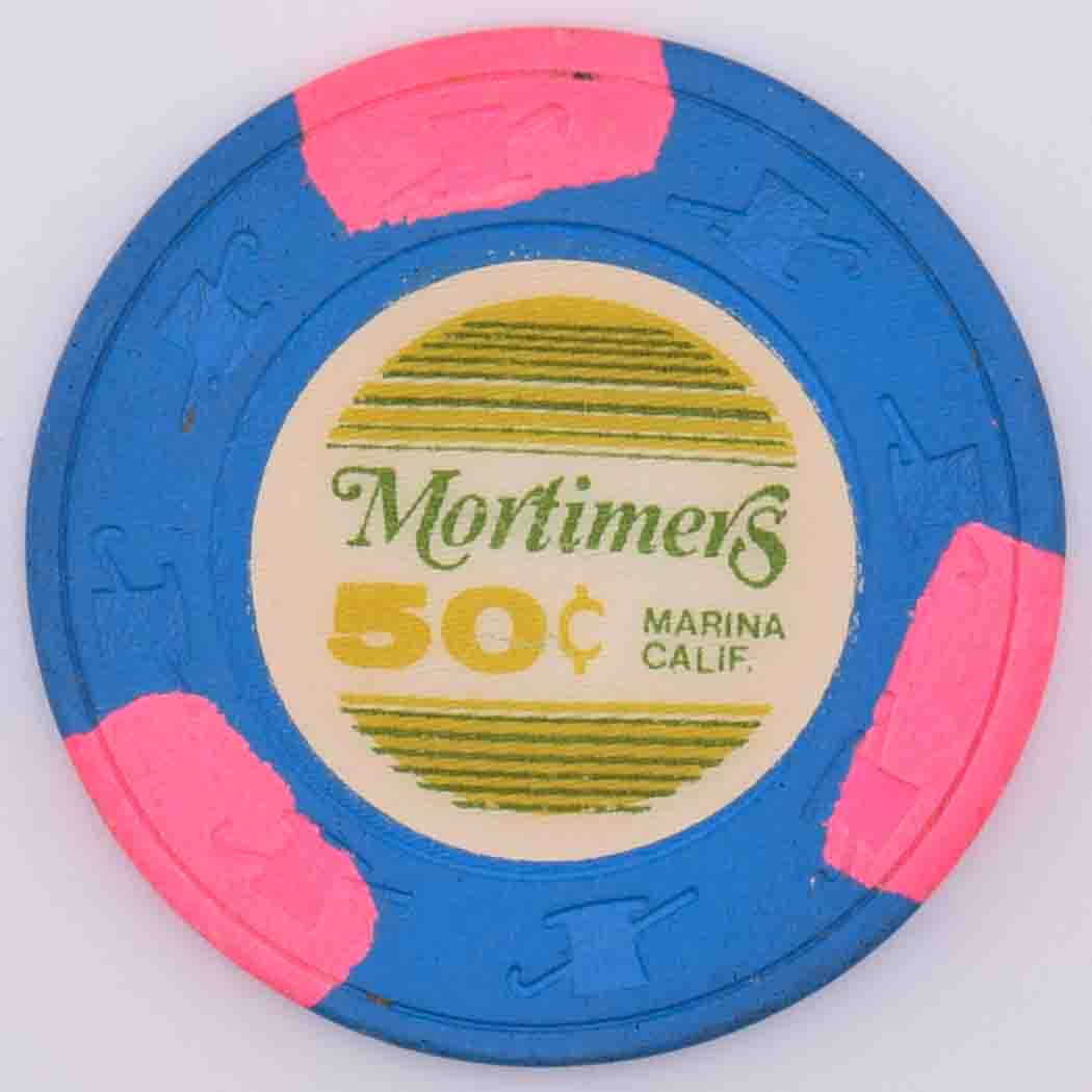 Mortimer's Card Room Card Room Marina California 50 Cent Chip