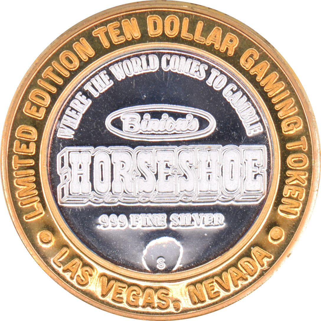 Horseshoe Club (Binion's) Casino "Horseback" $10 Silver Strike .999 Fine Silver 1999