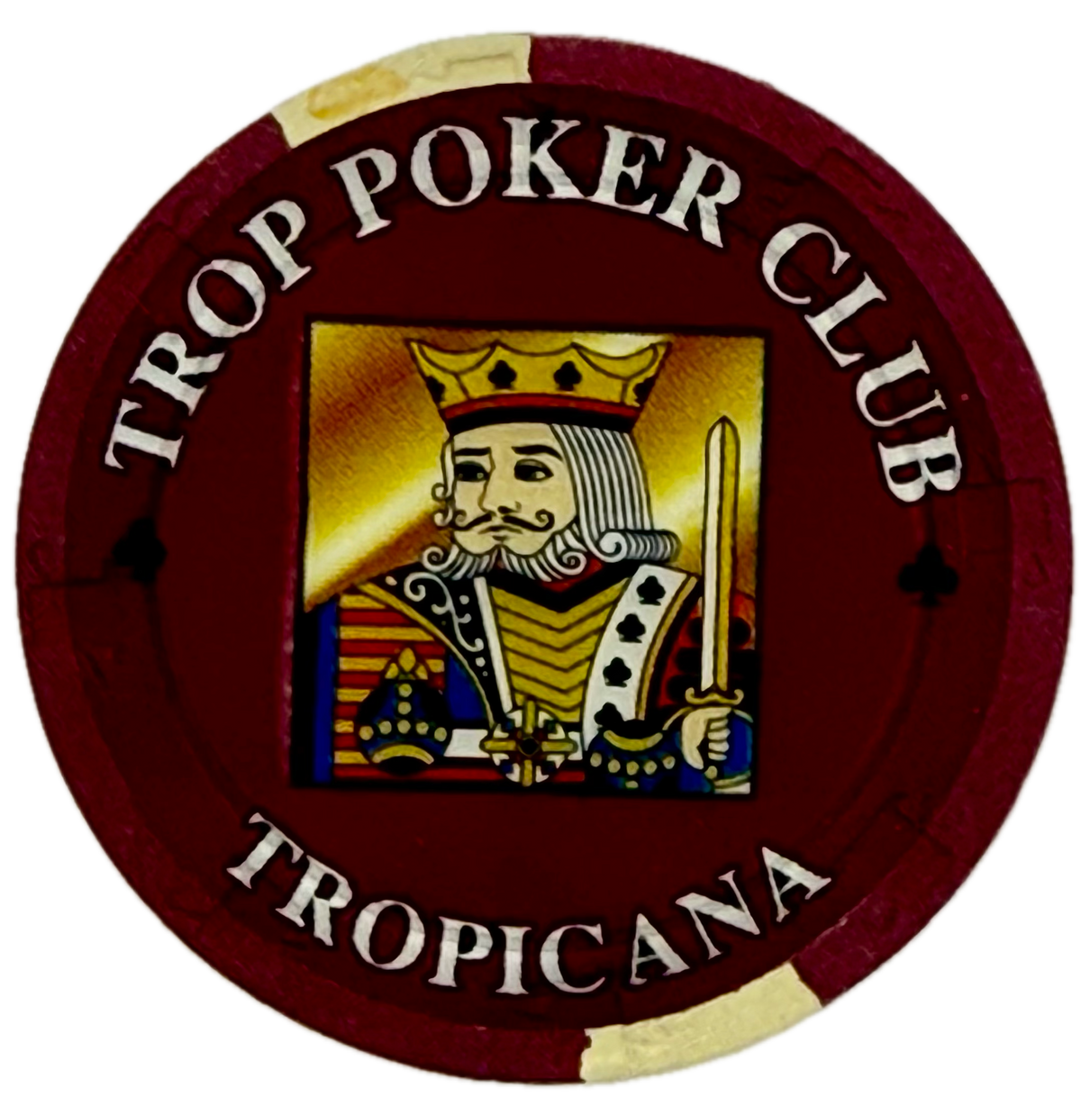 Tropicana Casino Atlantic City NJ Maroon NCV Poker Club Chip
