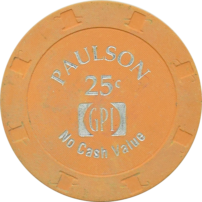 Paulson GPI Butter Scotch RHC Hot Stamp 25 Cent No Cash Value Sample Chip