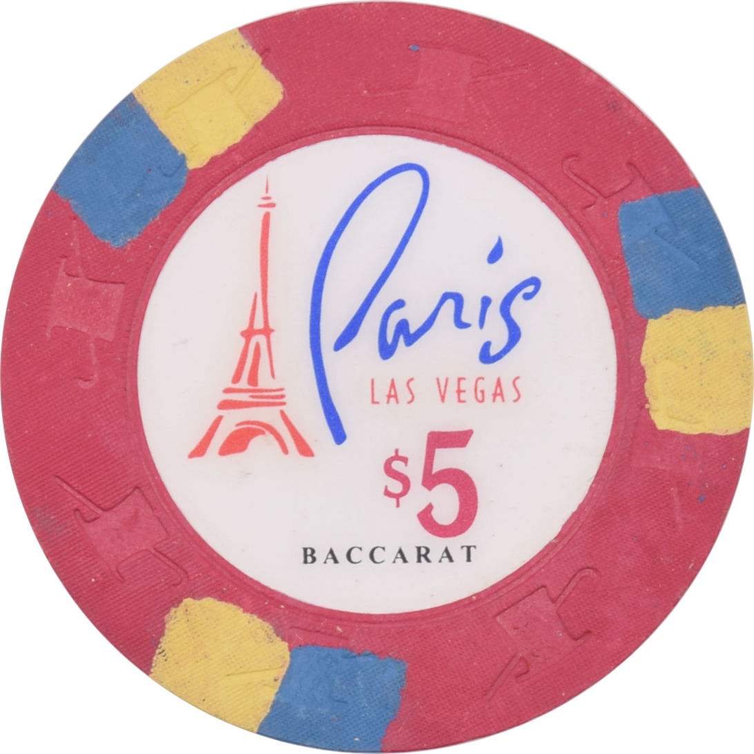 Paris Casino Las Vegas Nevada $5 Baccarat Chip 1999 43mm