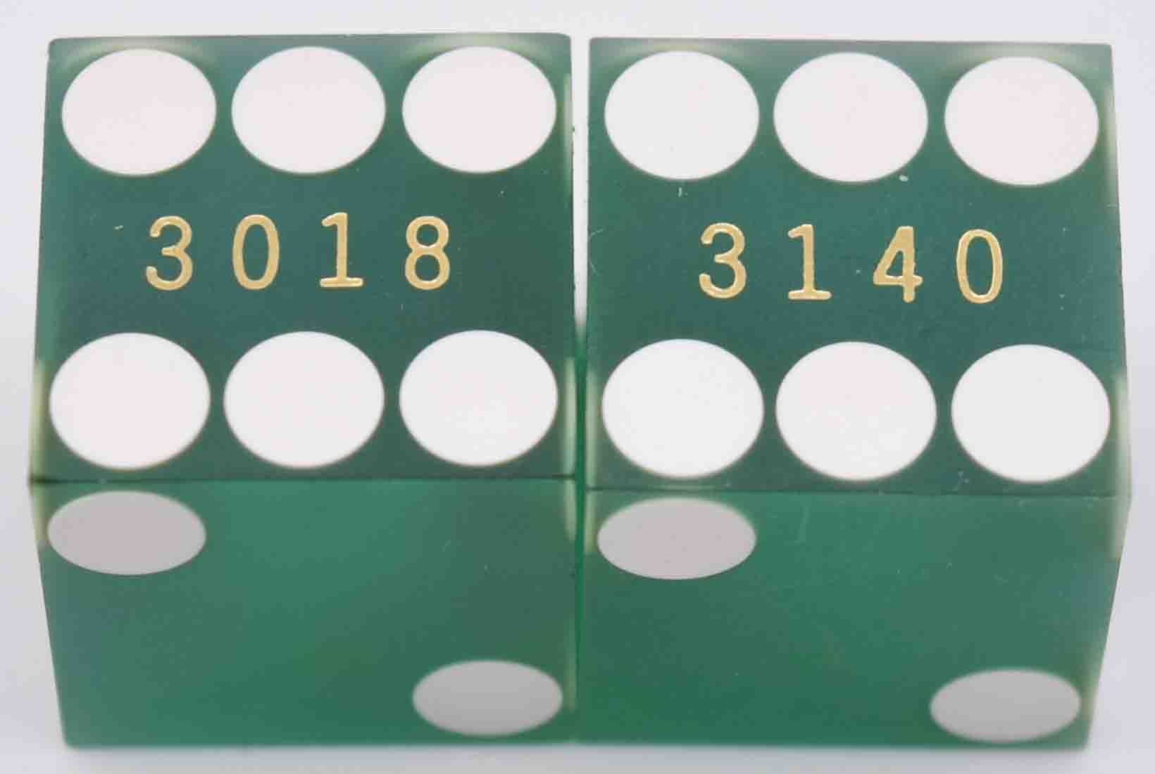 Four Queens Casino Las Vegas Nevada Used Green Sanded Dice