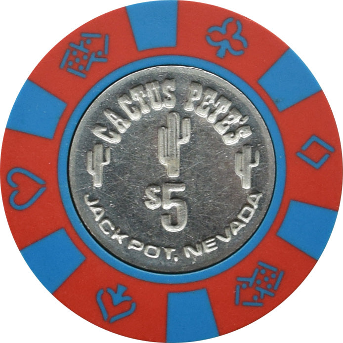 Cactus Pete's Resort Casino Jackpot Nevada $5 Smooth Coin Chip 1980s