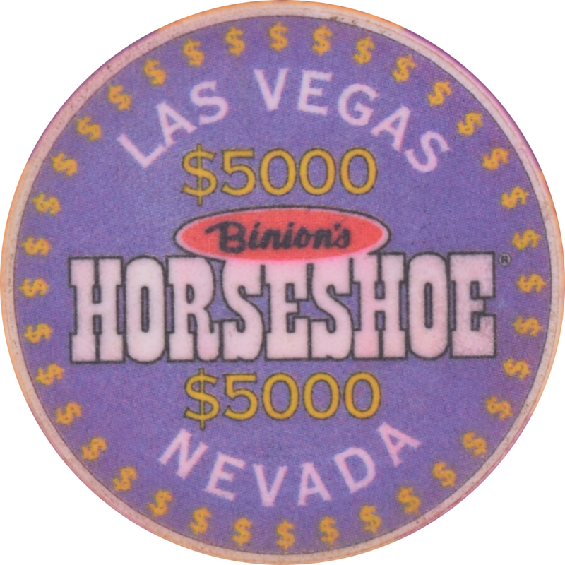 Horseshoe Club (Binion's) Casino Las Vegas Nevada $5000 Chip 1997