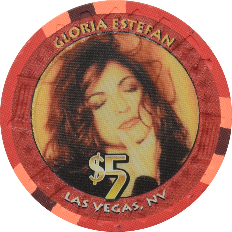 Caesars Palace Casino Las Vegas Nevada $5 Gloria Estefan Long Hair Chip 2003