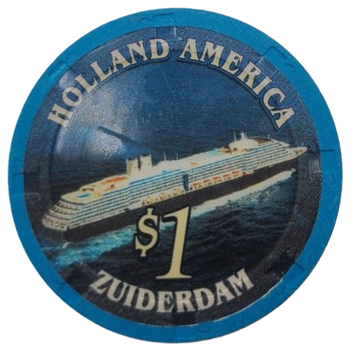 Holland America Cruise Line $1 Casino Chip Zuiderdam Ship