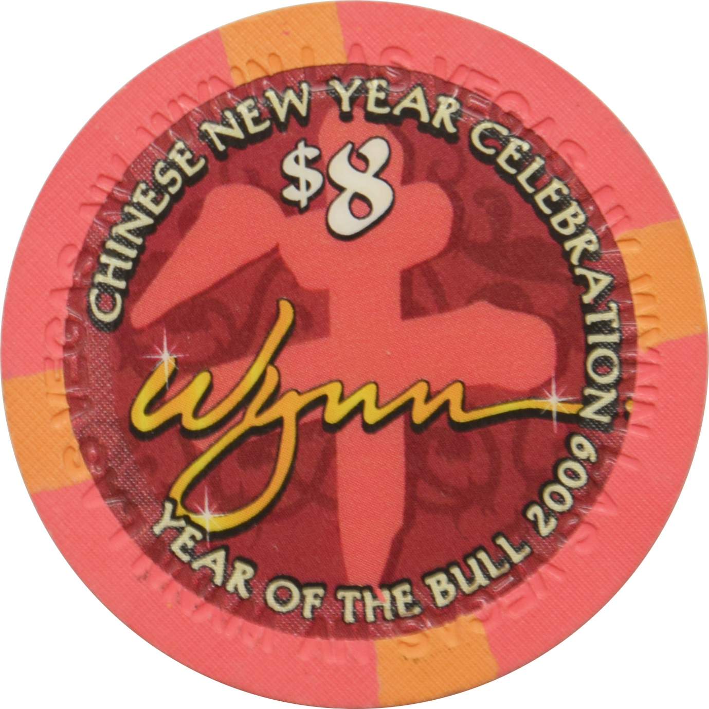 Wynn Casino Las Vegas Nevada $8 Year of the Bull 43mm Chip 2009