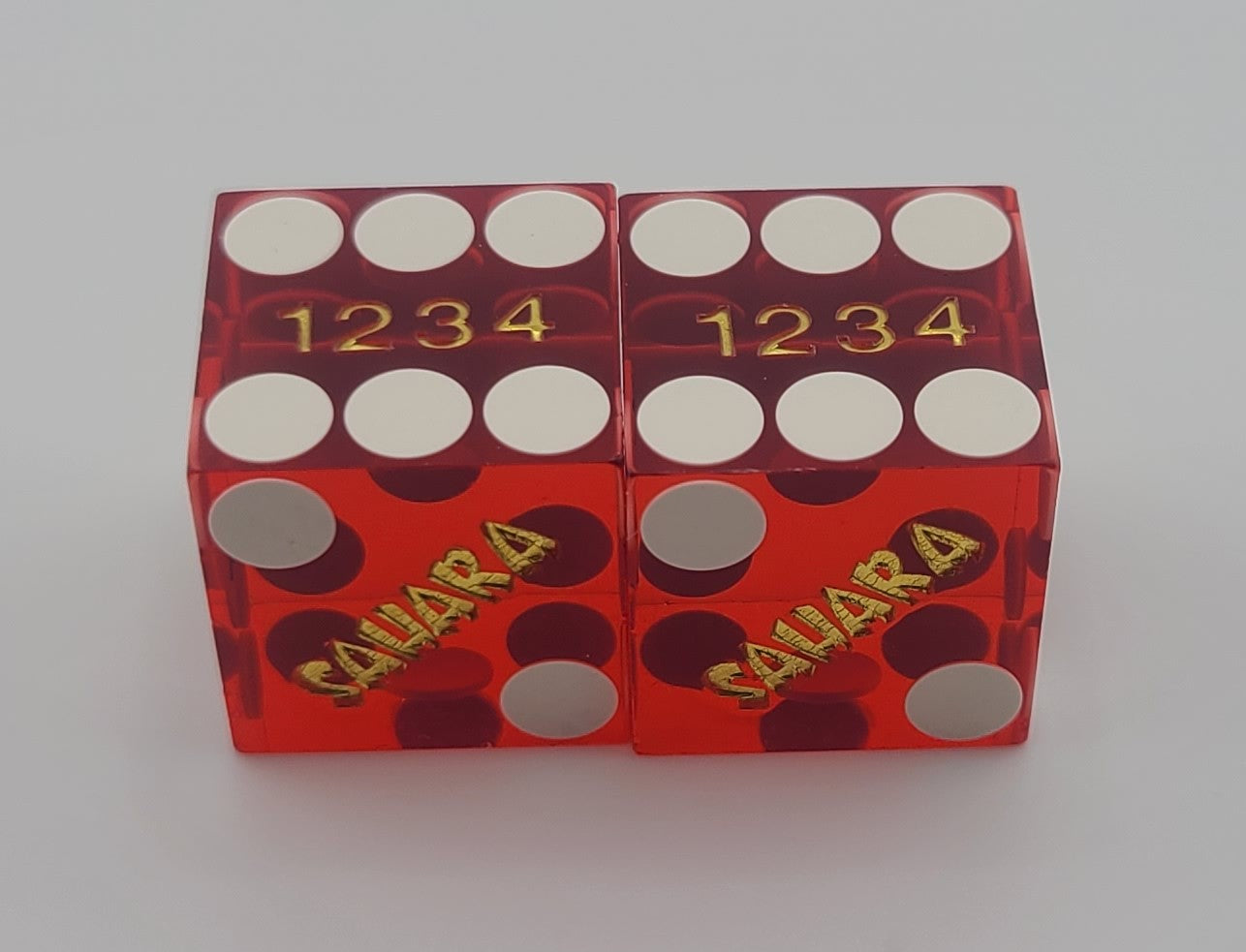 Sahara Casino Las Vegas Red Dice Pair Matching Numbers