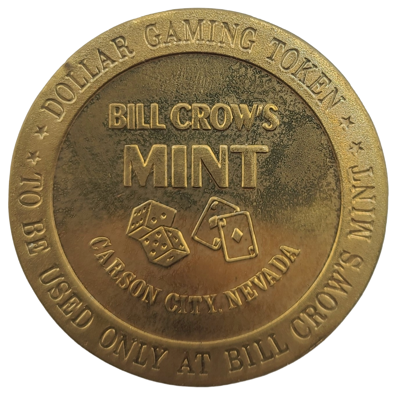 Bill Crow's Mint Casino Carson City Nevada $1 Token 1965