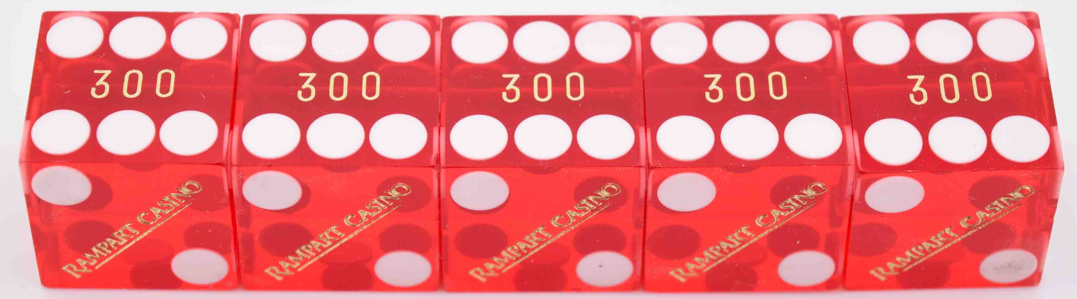 Rampart Casino Las Vegas Nevada Red Stick of Matching Number Dice
