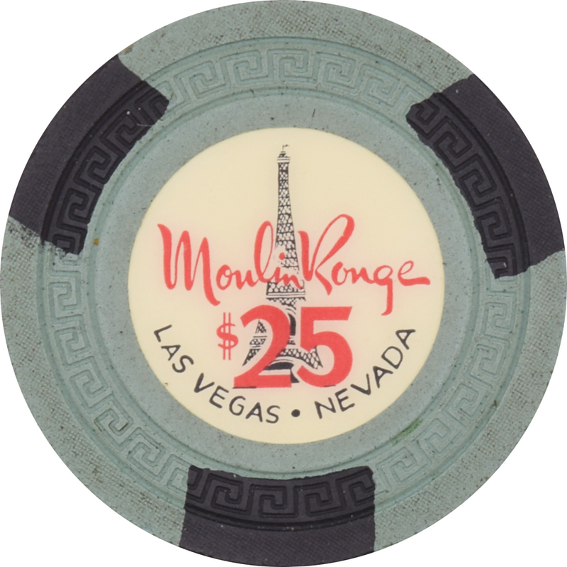 Moulin Rouge Casino Las Vegas Nevada $25 Eiffel Tower Chip 1955