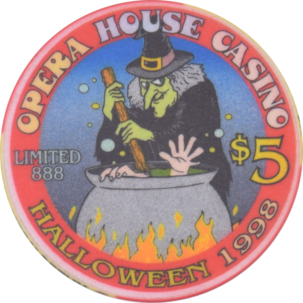 Opera House Casino N. Las Vegas Nevada $5 Halloween Chip 1998